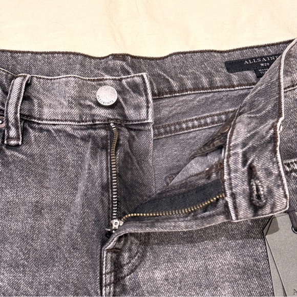 BNWT All Saints Y2K Lea High Waist Frayed Hem Distressed Denim Shorts, US 28, - Picture 5 of 13